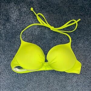PINK Victoria's Secret Yellow Bikini Halter Top